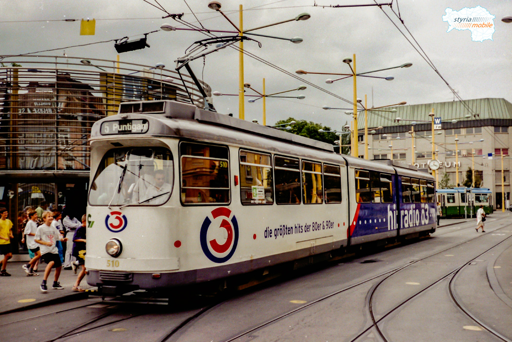 TW 510 als 5er am Jakominiplatz 19.08.1998 ©styria-mobile