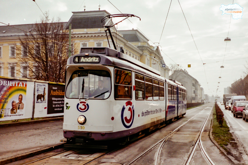 TW 510 in der HSt Steyrergasse, 24.12.1997 ©styria-mobile