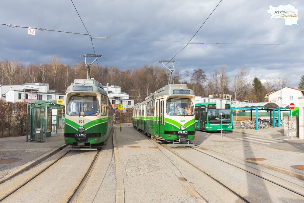 TW 501 und TW 509 in St. Peter 28.02.2017 ©styria-mobile