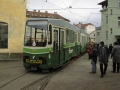 Der frisch verlängerte TW 601 trifft am 09.03.1999 wieder in Graz ein
